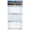 HOD3638 - Scenic 3-month Wall Calendar, Julian Dates, 14 Month, December 2026 to January 2028, 3 Month Single Page Layout, 12 1/4" x 27" Sheet Size, 1.75" x 1.13" Block, Wire Bound, White, Paper, 1 Each