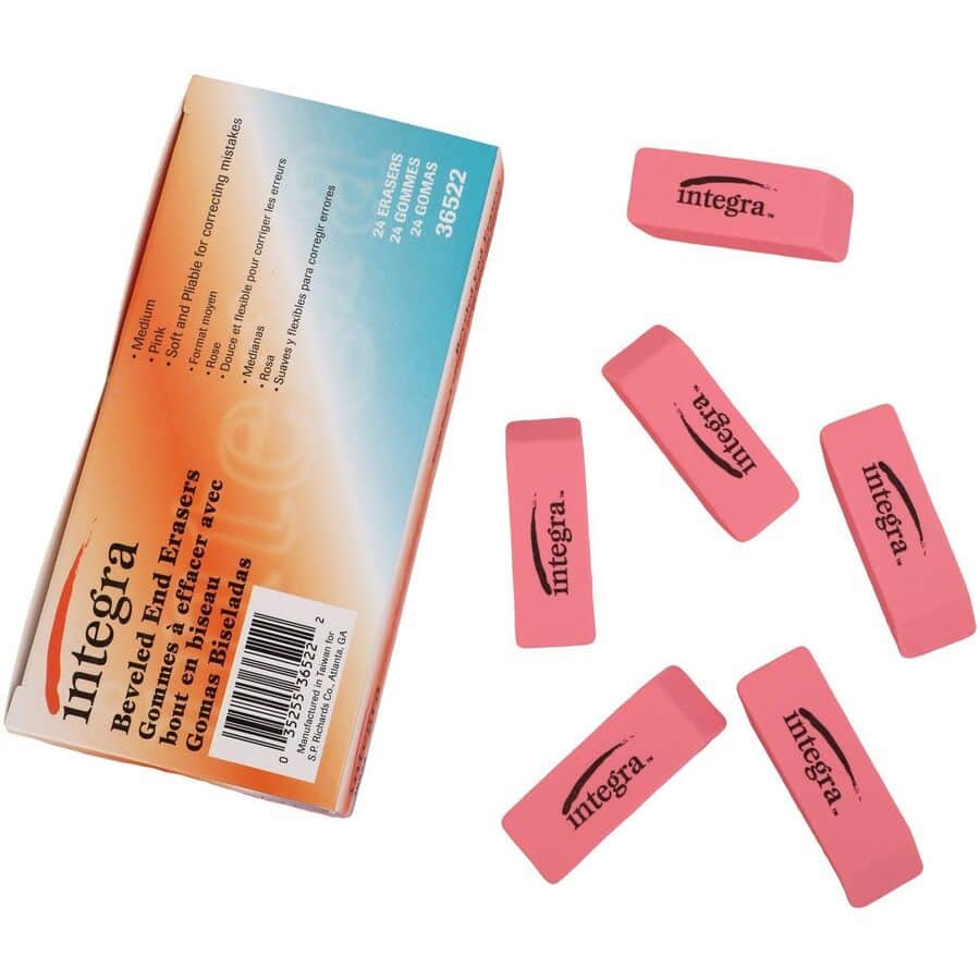 Pink Pencil Eraser by Integra ITA36522 | OnTimeSupplies.com