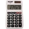 VCT700 - 700 Pocket Calculator, 4 Functions, Large LCD, Easy-to-read Display, Rubber Keytop, Dual Power, 8 Digits, LCD, Battery/Solar Powered, 0.3" Height x 2.3" Width x 4" Depth, Gray, Rubber, 1 Each