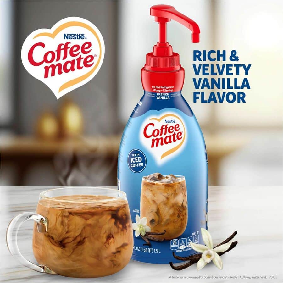 First Package 、Cream セット French Vanilla Liquid Concentrate Coffee Creamer - Pump Bottle by