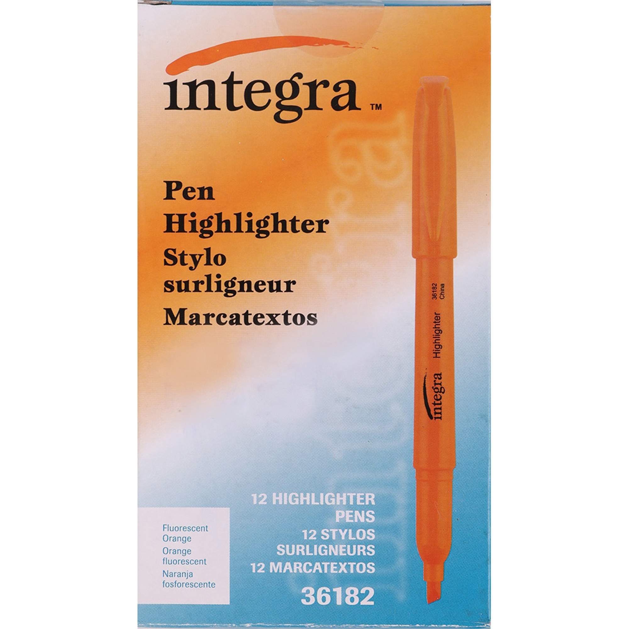Pen Style Fluorescent Highlighters by Integra ITA36181