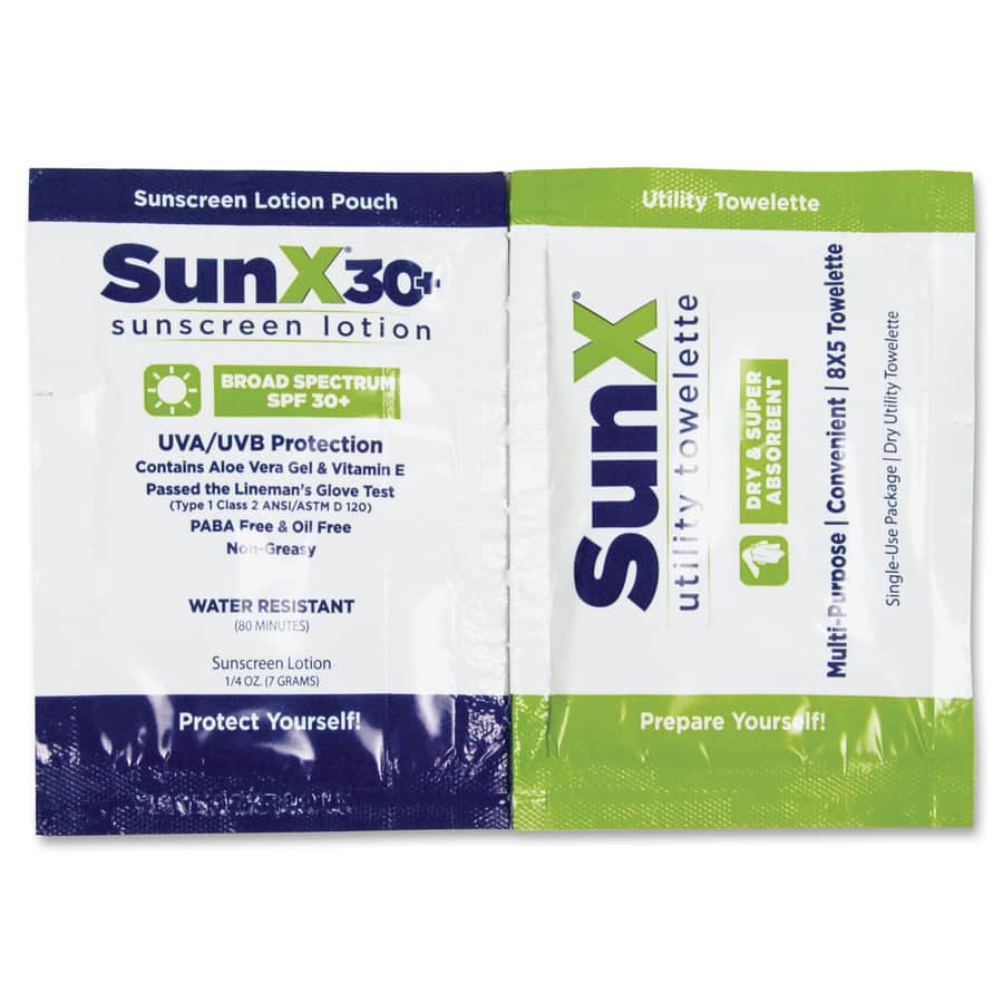 CoreTex SPF30 Sunscreen Towelettes with Dispenser by SunX