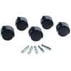 MAS23624 - Deluxe 2" Hooded Duet Carpet 5 Caster Set, 2" Diameter, 110 lb Load Capacity, Polyurethane, Matte Black, 5 / Set