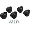 MAS23618 - Deluxe Futura Hooded Carpet Casters, 2.18" Diameter, 120 lb Load Capacity, Nylon, Matte Black, 5 / Set
