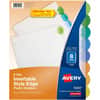 AVE11201 - Insertable Style Edge Plastic Dividers, 8 tabs, 1 set, 8 x Divider(s), 8, 8 Tab(s)/Set, 8.5" Divider Width x 11" Divider Length, 3 Hole Punched, Translucent Plastic Divider, Multicolor Plastic Tab(s)