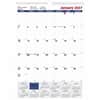 REDC171102 - Ruled Block Monthly Wall Calendar, Julian Dates, Monthly, 1 Year, January 2027 to December 2027, 1 Month Single Page Layout, 12" x 17" Sheet Size, Twin Wire, White, 1 Each