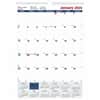 REDC171102 - Ruled Block Monthly Wall Calendar, Julian Dates, Monthly, 1 Year, January 2026 to December 2026, 1 Month Single Page Layout, 12" x 17" Sheet Size, Twin Wire, White, 1 Each