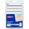 AVE05215 - File Folder Labels, Assorted, 2/3" x 3-7/16" , 252 (5215), 43/64" Height x 3 7/16" Width, Permanent Adhesive, Rectangle, Laser, Inkjet, Matte, Dark Blue, Dark Red, Green, Yellow, Paper