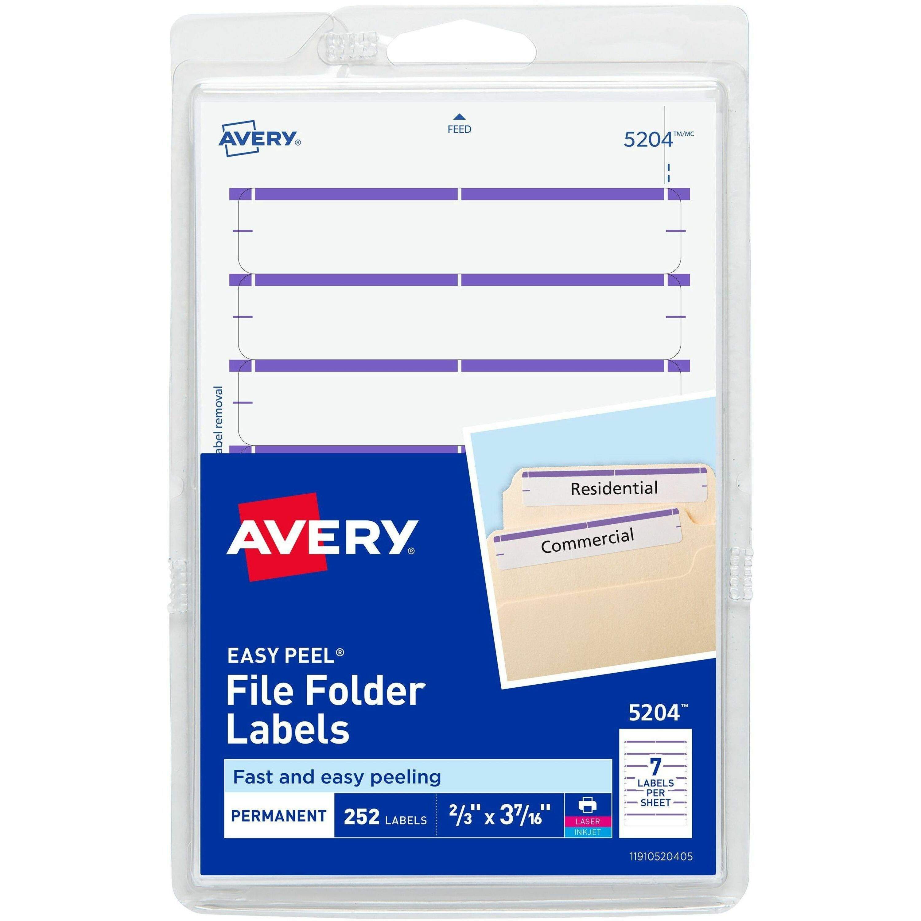 Permanent File Folder Labels by Avery® AVE05202 | OnTimeSupplies.com