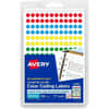 AVE05795 - Dot Stickers, 1/4" Diameter, Assorted, 760 Total (5795), 1/4" Diameter, Removable Adhesive, Round, Matte, Green, Light Blue, Red, Yellow, Paper, 192 / Sheet, 4 Total Sheets, 768 Total Label(s)