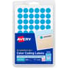 AVE05050 - Dot Stickers, 1/2" Diameter, Light Blue, 840 Total (5050), 1/2" Diameter, Removable Adhesive, Round, Matte, Light Blue, Paper, 60 / Sheet, 14 Total Sheets, 840 Total Label(s), 840 / Pack