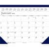 HOD150HD - Perforated Top Desk Pad Calendar, Julian Dates, Monthly, 12 Month, January 2026 to December 2026, 1 Month Single Page Layout, 22" x 17" Sheet Size, 2.13" x 3" Block, Desk Pad, Blue, Vinyl, Leather