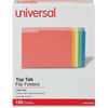 UNV10506 - 1/3 Tab Cut Letter Recycled Top Tab File Folder, 8 1/2" x 11", Assorted Tab Position, 11 pt., Stock, Multi-colored, 10% Recycled, 10 / Box