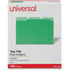 UNV10502 - 1/3 Tab Cut Letter Recycled Top Tab File Folder, 8 1/2" x 11", Assorted Tab Position, 11 pt., Stock, Green, 10% Recycled, 100 / Box