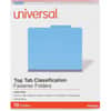 UNV10301 - 2/5 Tab Cut Letter Recycled Classification Folder, 8 1/2" x 11", 2" Expansion, 6 Fastener, 2" Fastener Capacity, Top Tab Location, Right of Center Tab Position, 2 Divider, Cobalt Blue, 100% Recycled