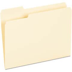 UNV12213 - 1/3 Tab Cut Letter Recycled Top Tab File Folder, 8 1/2" x 11", Assorted Tab Position, 9.5 pt., Manila Paper, Brown, 10% Recycled, 100 / Box