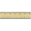 UNV59021 - Flat Wood Ruler with Double Metal Edge, 12" , Clear Lacquer Finish, 12" Length x 1.4" Width, 1/16, 1/32 Graduations, Metric, Standard Measuring System, Wood, Clear, 1 Each