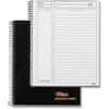 TOP63827 - Journal Entry Notetaking Ruled Planner Pad, 84 Sheets, Wire Bound, 20 lb Basis Weight, 6 3/4" x 8 1/2" Sheet Size, White Paper, Black Cover, Perforated, Unpunched, 1 Each