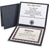OXF44212 - Certificate Holder, 12" x 10", 2 Pocket(s), Navy, Tab, Padded, Moisture Resistant, Wall Mountable, Window, Durable, 1 Each