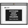 CLI49911 - Side Load Stitched Shop Ticket Holders, Support 8.50" x 11" Media, Vinyl, Black, Clear, Sturdy, 1 Box