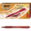 BICSCSM11RD - SoftFeel Retractable Ball Pens, 0.8 mm Medium Pen Point, Retractable, Red Ink, Red Rubber Barrel, 1 Dozen