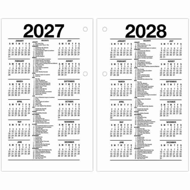 Flip-A-Week Desk Calendar Refill With Quicknotes, 5 5/8 X 7, White