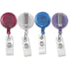 AVT75464 - Retracting ID Card Reel with Snaps, Translucent Assorted, 4 / Pack