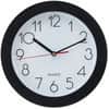 UNV10421 - Round Wall Clock, Analog, Quartz, White Main Dial, Black Case, 1 Each