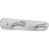 SAF4200 - Nail Head Coat Hook, 2 Hooks, 20 lb (9.07 kg) Capacity, 2" Height x 12" Width, 1" Size, for Garment, Aluminum, Silver, 1 Each