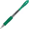 PIL31005 - Premium Gel Ink Retractable Pens, 0.5 mm Extra Fine Pen Point, Refillable, Retractable, Green Ink, Gel-based, Clear Barrel, 1 Dozen