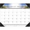 HOD140HD - Recycled Illustrated Desk Pad Calendar, Julian Dates, Monthly, January 2027 to December 2027, 1 Month Single Page Layout, 22" x 17" Sheet Size, 2.38" x 2.88" Block, Desk Pad, White, Leatherette, Paper
