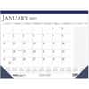 HOD164 - Blue/Gray Print Monthly Desk Pad, Julian Dates, Monthly, 12 Month, January 2027 to December 2027, 1 Month Single Page Layout, 22" x 17" Sheet Size, 2.37" x 1.87" Block, Desk Pad, Blue, Paper, 1 Each