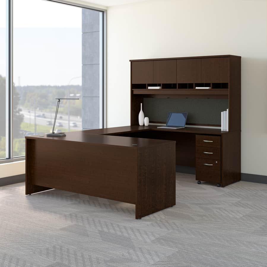 Series C 72W Right Hand Corner Module in Mocha Cherry by Bush