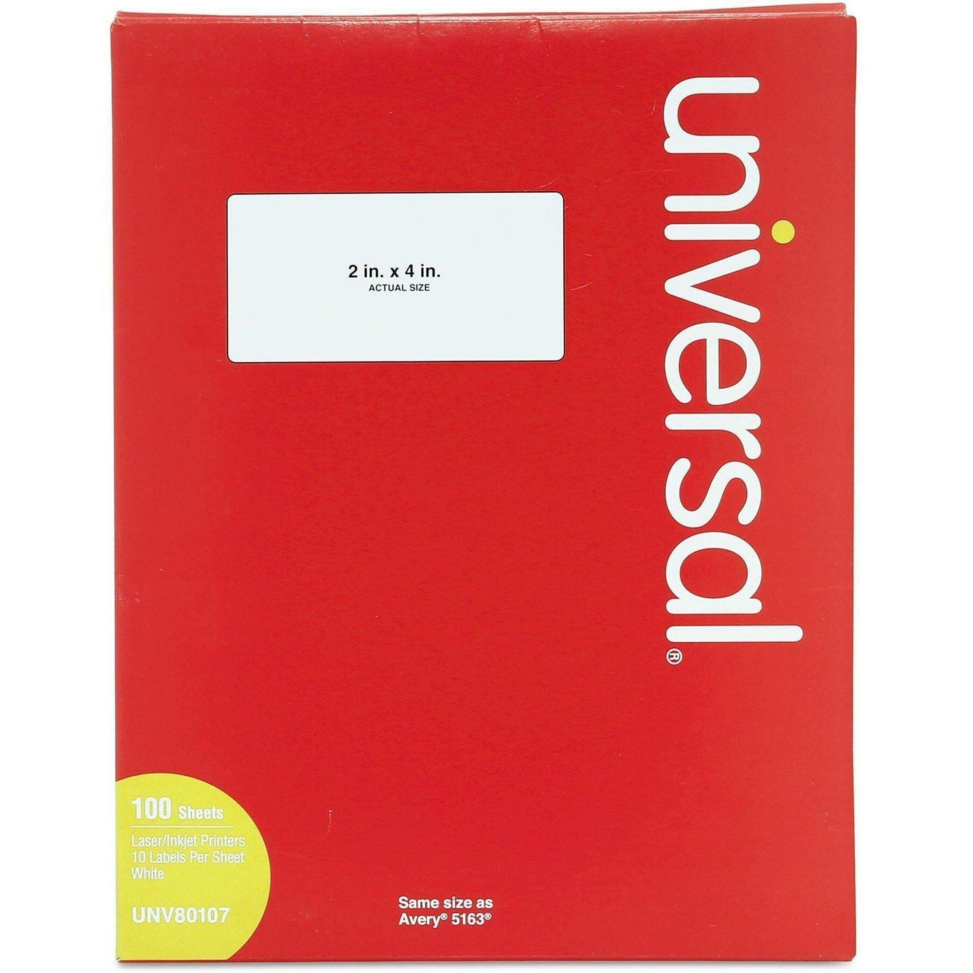 UNV80107 Multipurpose Mailing Labels by Universal | OnTimeSupplies.com