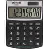 VCT1000 - 1000 Mini Desktop Calculator, Large LCD, Battery Backup, Independent Memory, Plastic Key, Dual Power, 0.71", 8 Digits, LCD, Battery/Solar Powered, 0.5" Height x 3.3" Width x 4.3" Depth, Black, Plastic