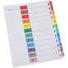 UNV24806 - Index Divider, 12 Printed Side Tab(s), Digit, 1-12, Table of Contents, 8.5" Divider Width x 11" Divider Length, Letter, 3 Hole Punched, White Paper Divider, Assorted Paper Tab(s), 30% Recycled