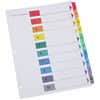 UNV24804 - Index Divider, 10 Printed Side Tab(s), Digit, 1-10, Table of Contents, 8.5" Divider Width x 11" Divider Length, Letter, 3 Hole Punched, White Paper Divider, Assorted Paper Tab(s), 30% Recycled