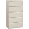 HON885LQ - Brigade 800 H885 Lateral File, 64.3" Height x 36" Width x 18" Depth, Total Drawer(s): 5, Finish: Light Gray, Radius Pull, Lockable, Glide, Removable Lock, Heavy Duty
