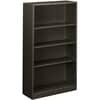 HONS60ABCS - Brigade Steel Bookcase, 4 Shelf(ves), 59" Height x 34.50" Width x 12.62" Depth, Adjustable Shelf, Reinforced, Welded, Durable, Compact, 30% Recycled, Charcoal, Steel, 1 Each