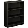 HONS42ABCP - Brigade Steel Bookcase, 3 Shelf(ves), 41" Height x 34.50" Width x 12.62" Depth, Adjustable Shelf, Reinforced, Welded, Durable, Compact, 30% Recycled, Black, Steel, 1 Each