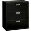 HON683LP - Brigade 600 H683 Lateral File, 40.9" Height x 36" Width x 18" Depth, Total Drawer(s): 3, Finish: Black, Lockable, Heavy Duty, Glide, Removable Lock, For File Storage, Workstation, Office, Desk, 1 Each