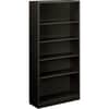 HONS72ABCP - Brigade Steel Bookcase, 5 Shelf(ves), 71" Height x 34.50" Width x 12.62" Depth, Adjustable Shelf, Reinforced, Welded, Durable, Compact, 30% Recycled, Black, Steel, 1 Each