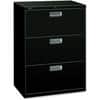 HON673LP - Brigade 600 H673 Lateral File, 40.9" Height x 30" Width x 18" Depth, Total Drawer(s): 3, Finish: Black, Lockable, Glide, Removable Lock, Heavy Duty, Interlocking