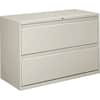 HON892LQ - Brigade 800 H892 Lateral File, 28.4" Height x 42" Width x 18" Depth, Total Drawer(s): 2, Finish: Light Gray, Radius Pull, Lockable, Glide, Removable Lock, Heavy Duty