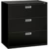 HON693LP - Brigade 600 H693 Lateral File, 40.9" Height x 42" Width x 18" Depth, Total Drawer(s): 3, Finish: Black, Lockable, Heavy Duty, Glide, Removable Lock, For File Storage, Workstation, Office, Desk, 1 Each