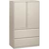 HON895LSQ - Brigade 800 H895LS Lateral File, 64.3" Height x 42" Width x 18" Depth, Total Drawer(s): 2, 3 Shelve(s), Finish: Light Gray, Radius Pull, Lockable, Glide, Removable Lock, Adjustable Shelf, Heavy Duty