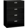HON694LP - Brigade 600 H694 Lateral File, 53.3" Height x 42" Width x 18" Depth, Total Drawer(s): 4, Finish: Black, Lockable, Heavy Duty, Glide, Removable Lock, For File Storage, Workstation, Office, Desk, 1 Each