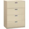 HON694LL - Brigade 600 H694 Lateral File, 53.3" Height x 42" Width x 18" Depth, Total Drawer(s): 4, Material: Steel, Finish: Putty, Lockable, Heavy Duty, Glide, Removable Lock