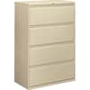 HON884LL - Brigade 800 H884 Lateral File, 53.3" Height x 36" Width x 18" Depth, Total Drawer(s): 4, Finish: Putty, Radius Pull, Lockable, Glide, Removable Lock, Heavy Duty
