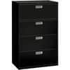 HON684LP - Brigade 600 H684 Lateral File, 53.3" Height x 36" Width x 19.3" Depth, Total Drawer(s): 4, Finish: Black, 1 Each